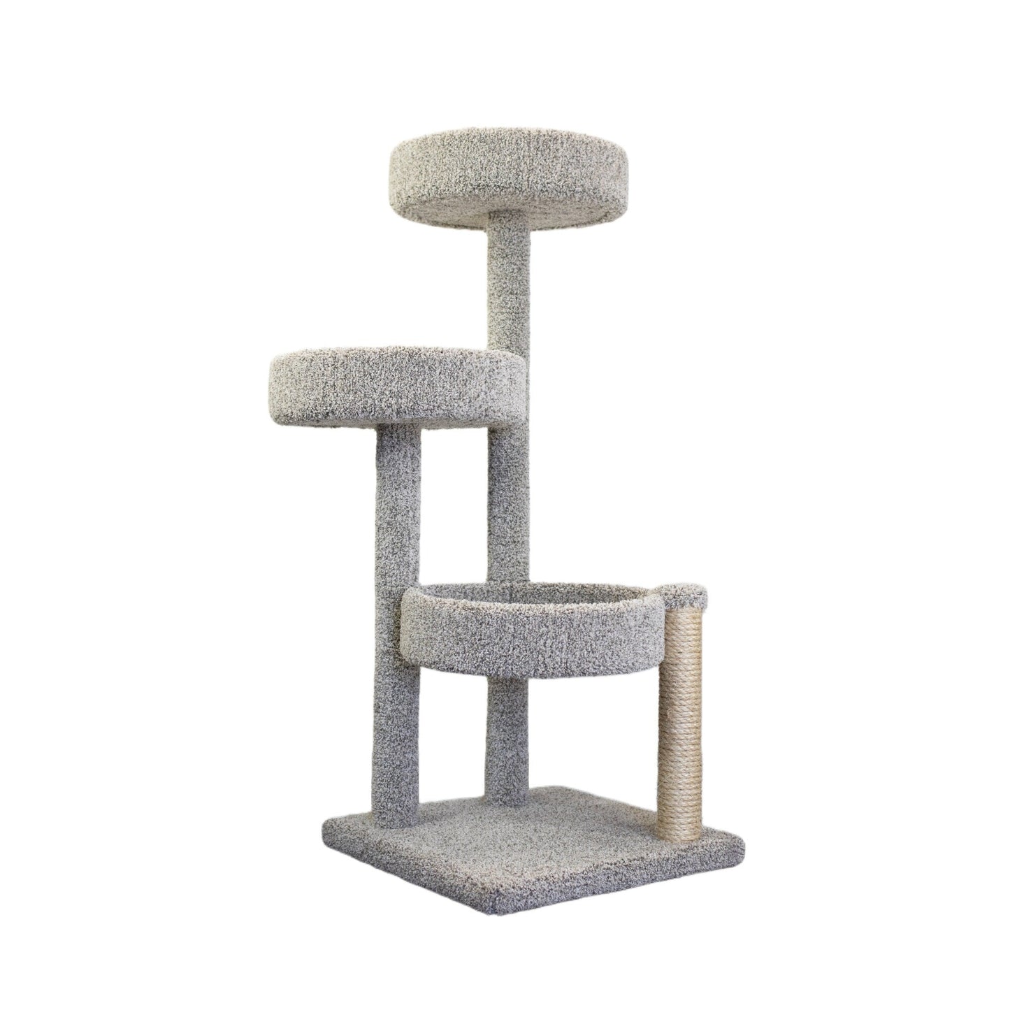 Solid Wood Stairs for Cats and Dogs, Gray Speckled