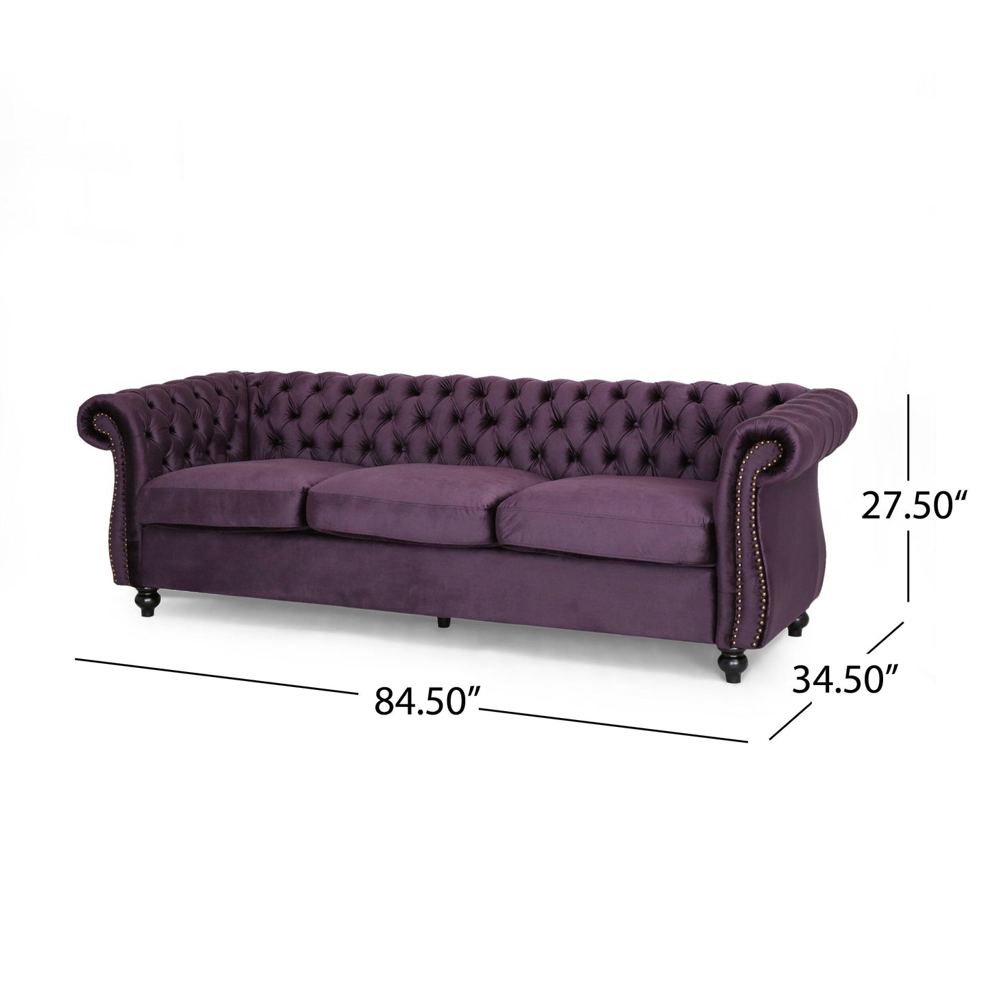Canapé capitonné Somerville Chesterfield en velours par Christopher Knight Home