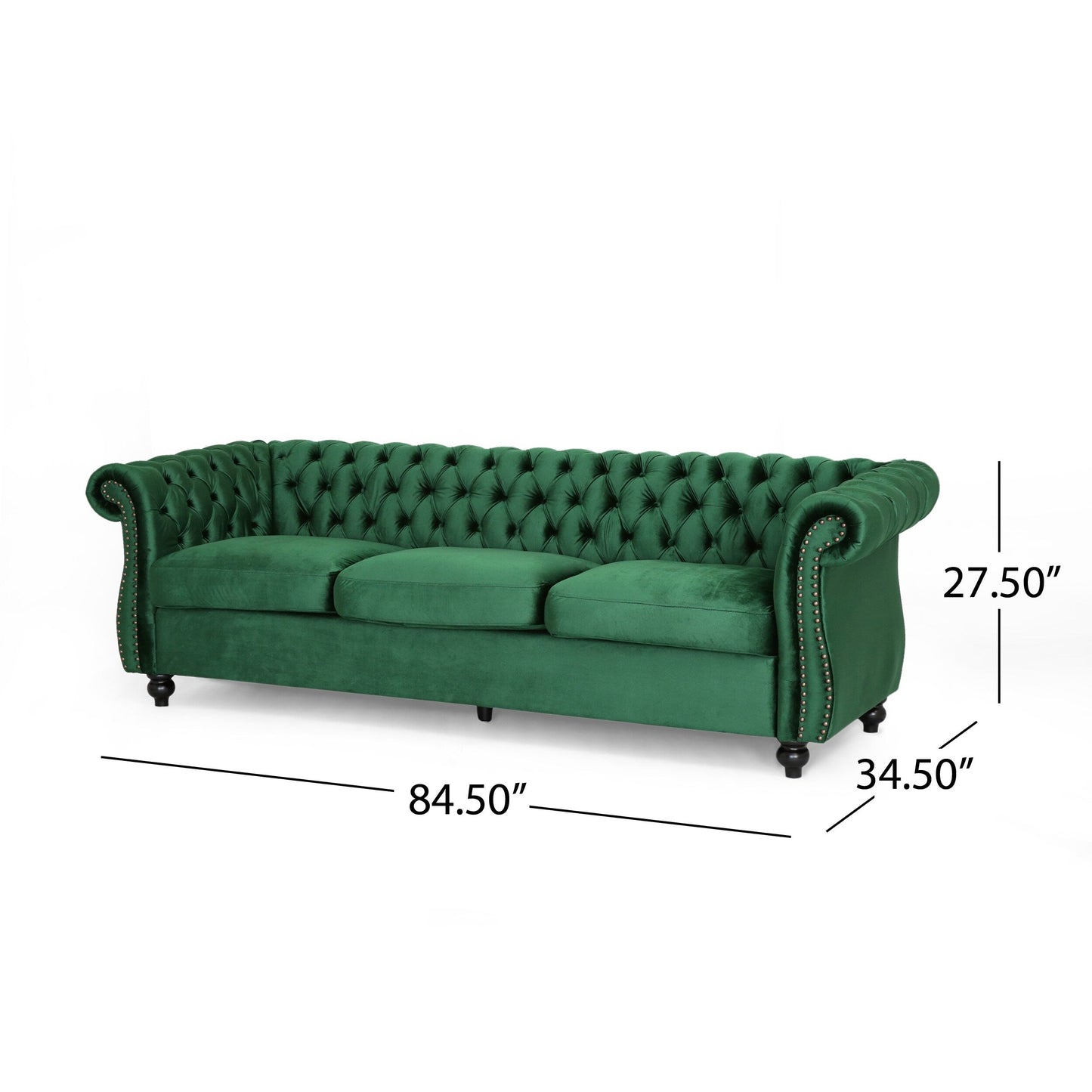 Canapé capitonné Somerville Chesterfield en velours par Christopher Knight Home