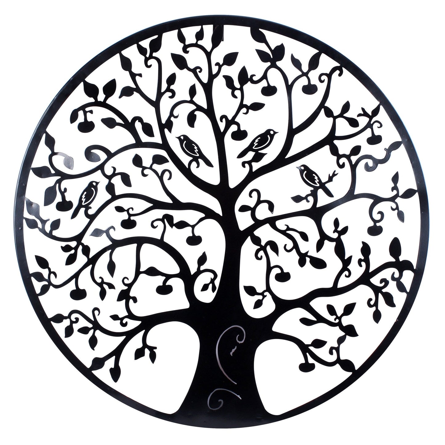 Southern Patio Tree of Life Black Metal Outdoor Wall Art