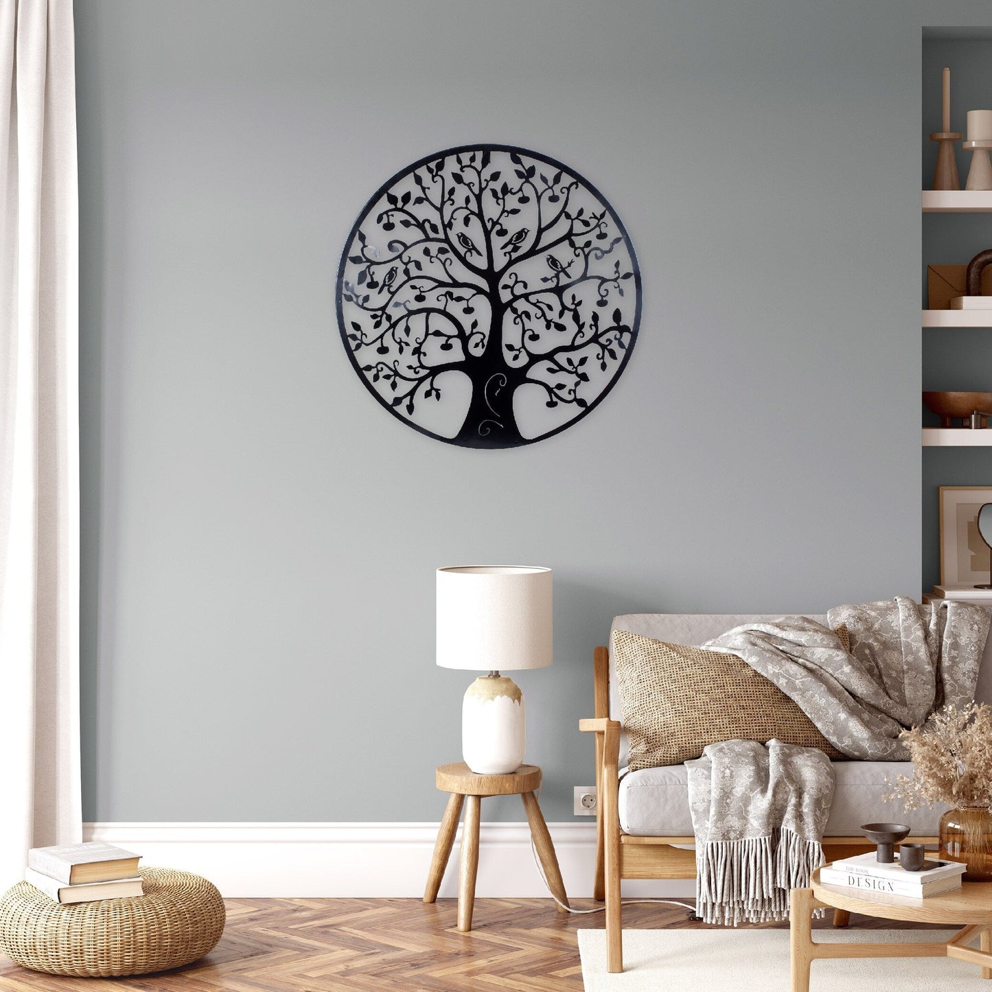 Southern Patio Tree of Life Black Metal Outdoor Wall Art