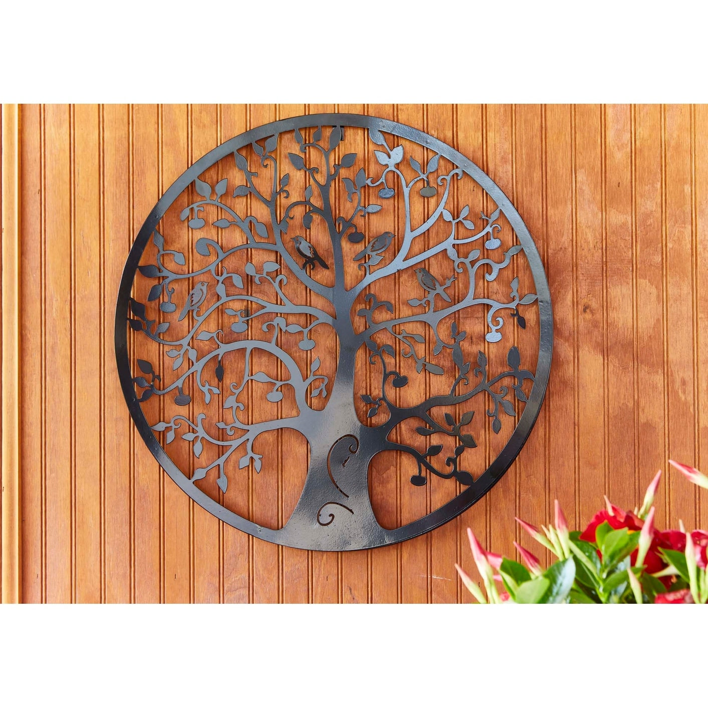 Southern Patio Tree of Life Black Metal Outdoor Wall Art