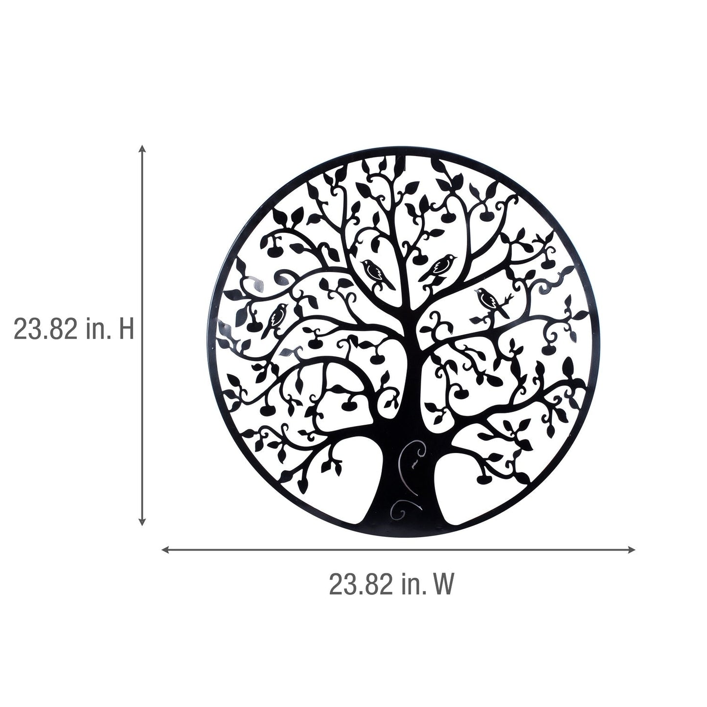 Southern Patio Tree of Life Black Metal Outdoor Wall Art