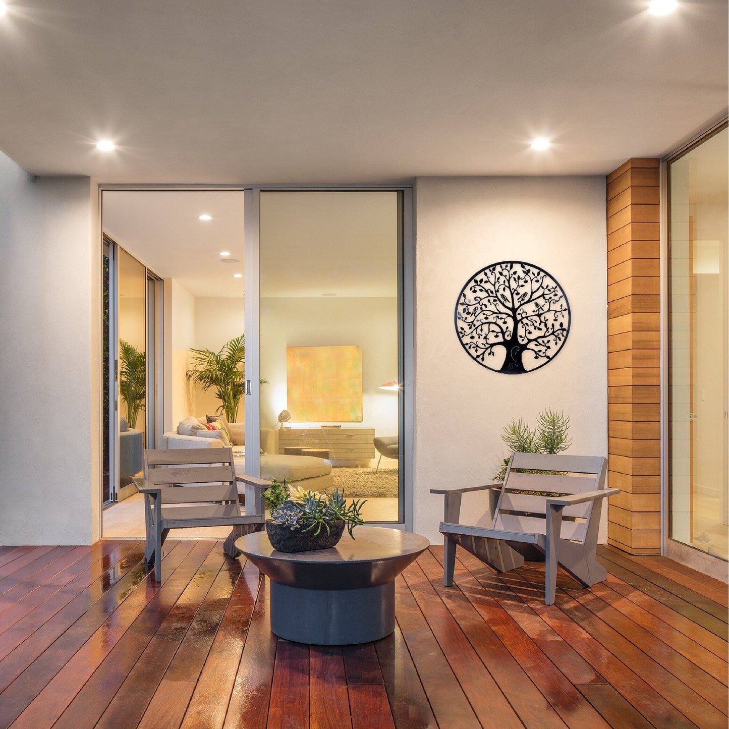 Southern Patio Tree of Life Black Metal Outdoor Wall Art