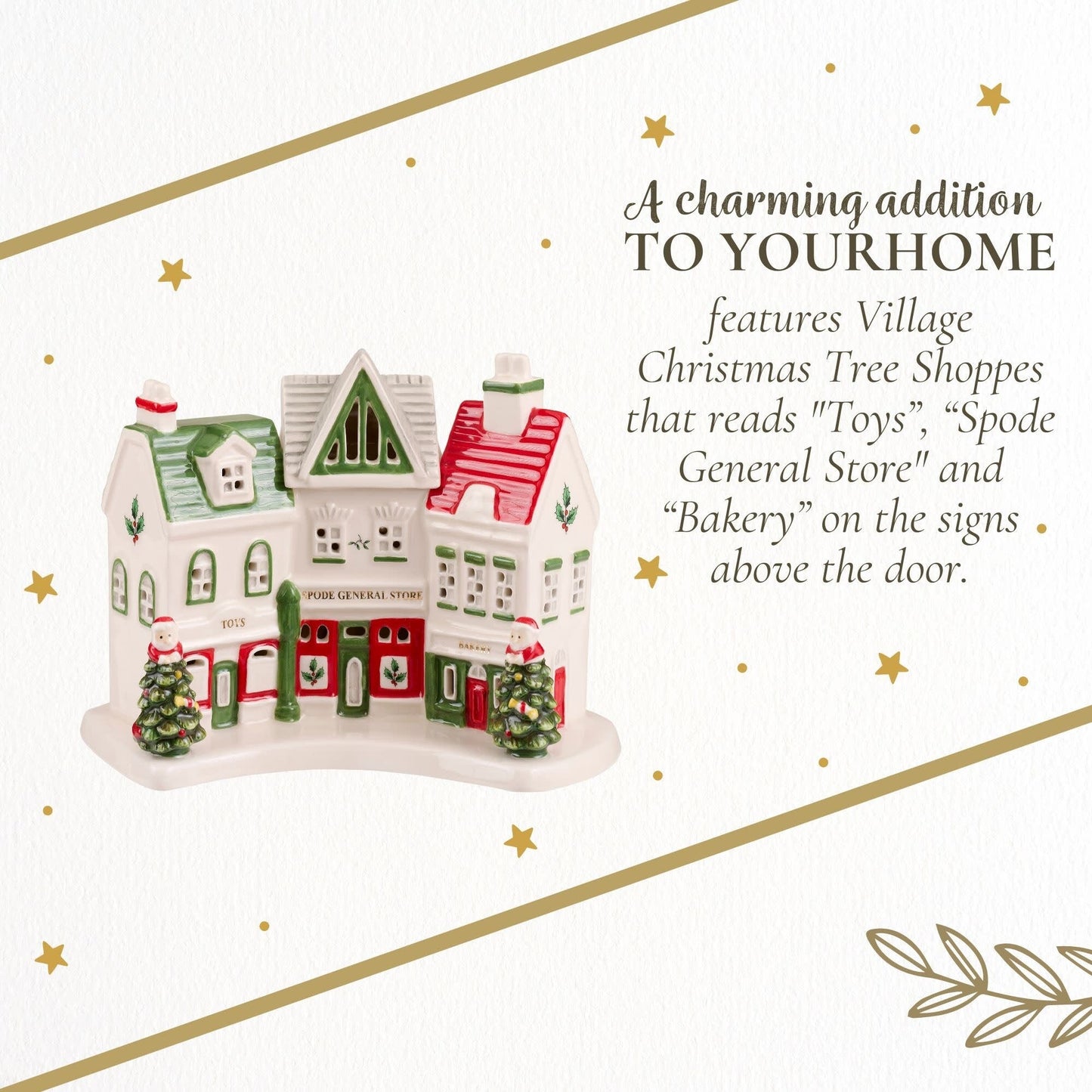 Spode Christmas Tree Village Shoppes - 7.9 L x 3 W x 5 H