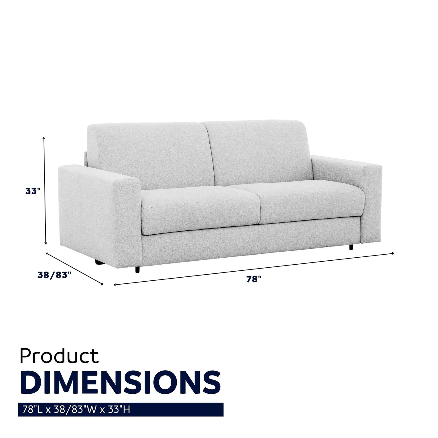 Canapé-lit double Stearns & Foster® Giotto de 78 po avec matelas en mousse à mémoire de forme