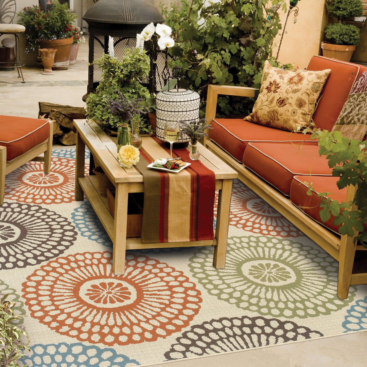 Vista Home Malta Medallions Multi-colored Indoor-Outdoor Rug