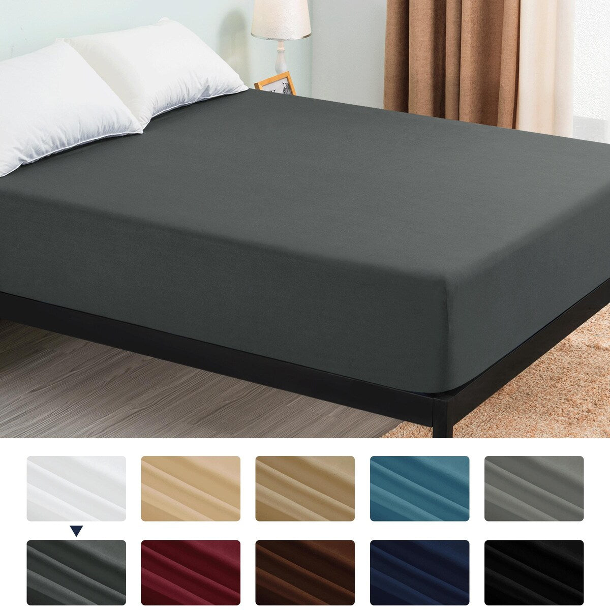 Subrtex Premium Microfiber 15-inch Deep Pocket Fitted Sheet