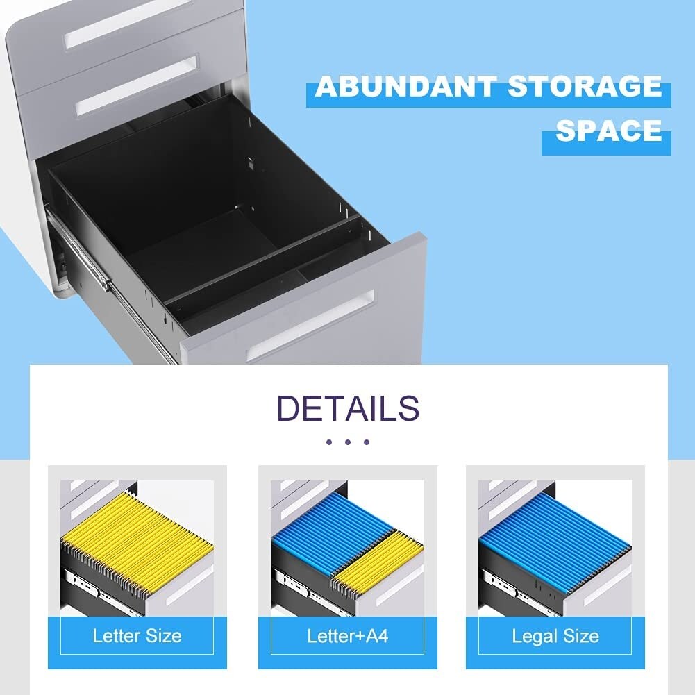 3 Drawer Mobile/Vertical File Cabinet for Home Office
