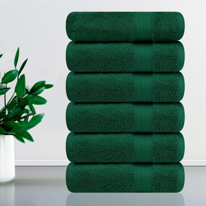 Superior Cotton 600 GSM Hand Towels 18x28 Inch by Ample Decor - 6 Pcs