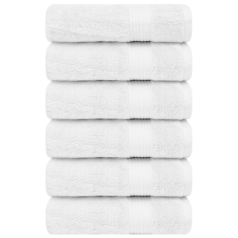 Superior Cotton 600 GSM Hand Towels 18x28 Inch by Ample Decor - 6 Pcs