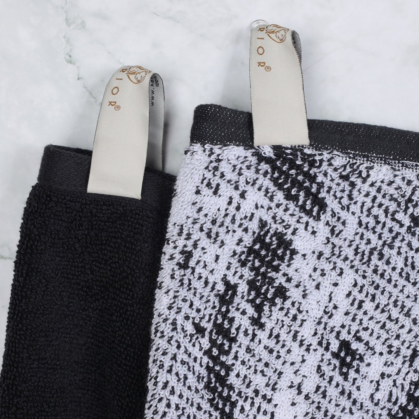 Superior Cotton Quick-Drying Solid and Marble 10 Piece Towel Set