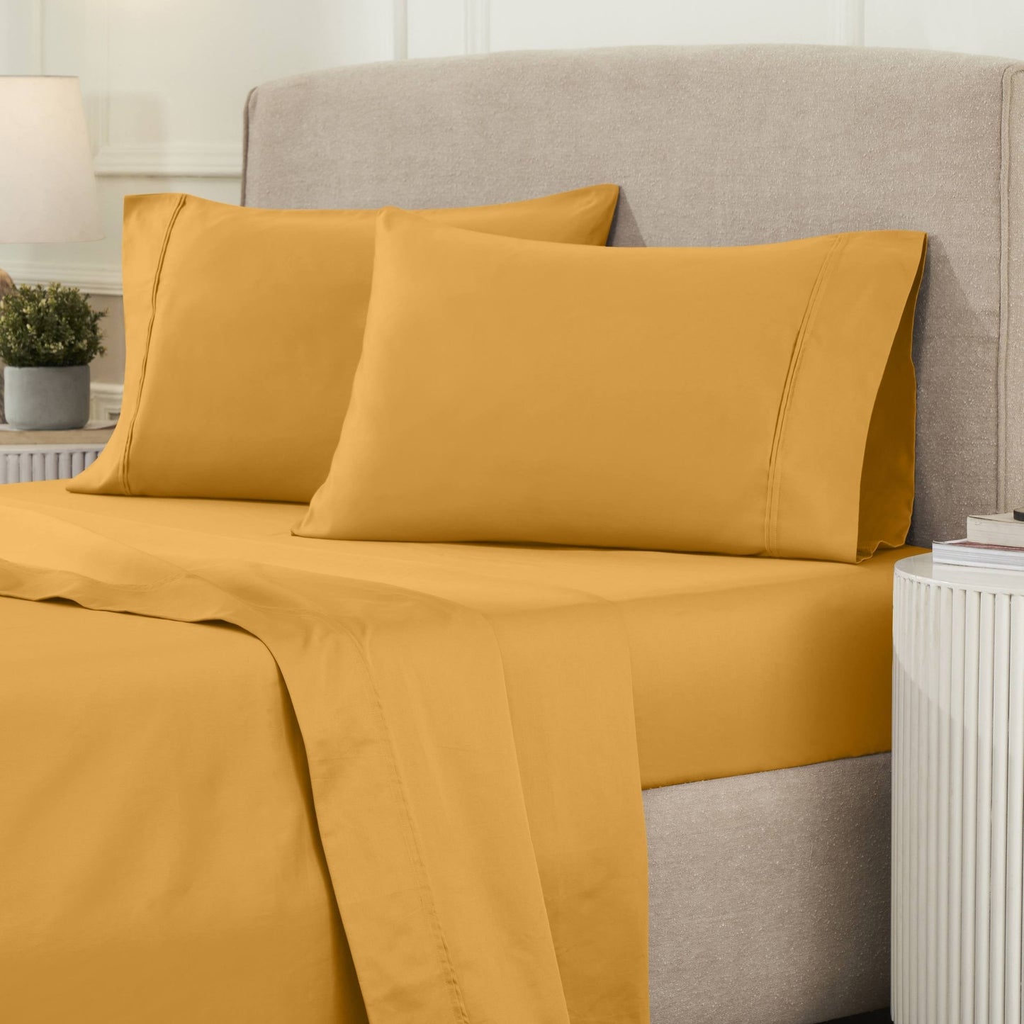 Superior Egyptian Cotton 1200 Thread Count Eco-Friendly Solid Sheet Set