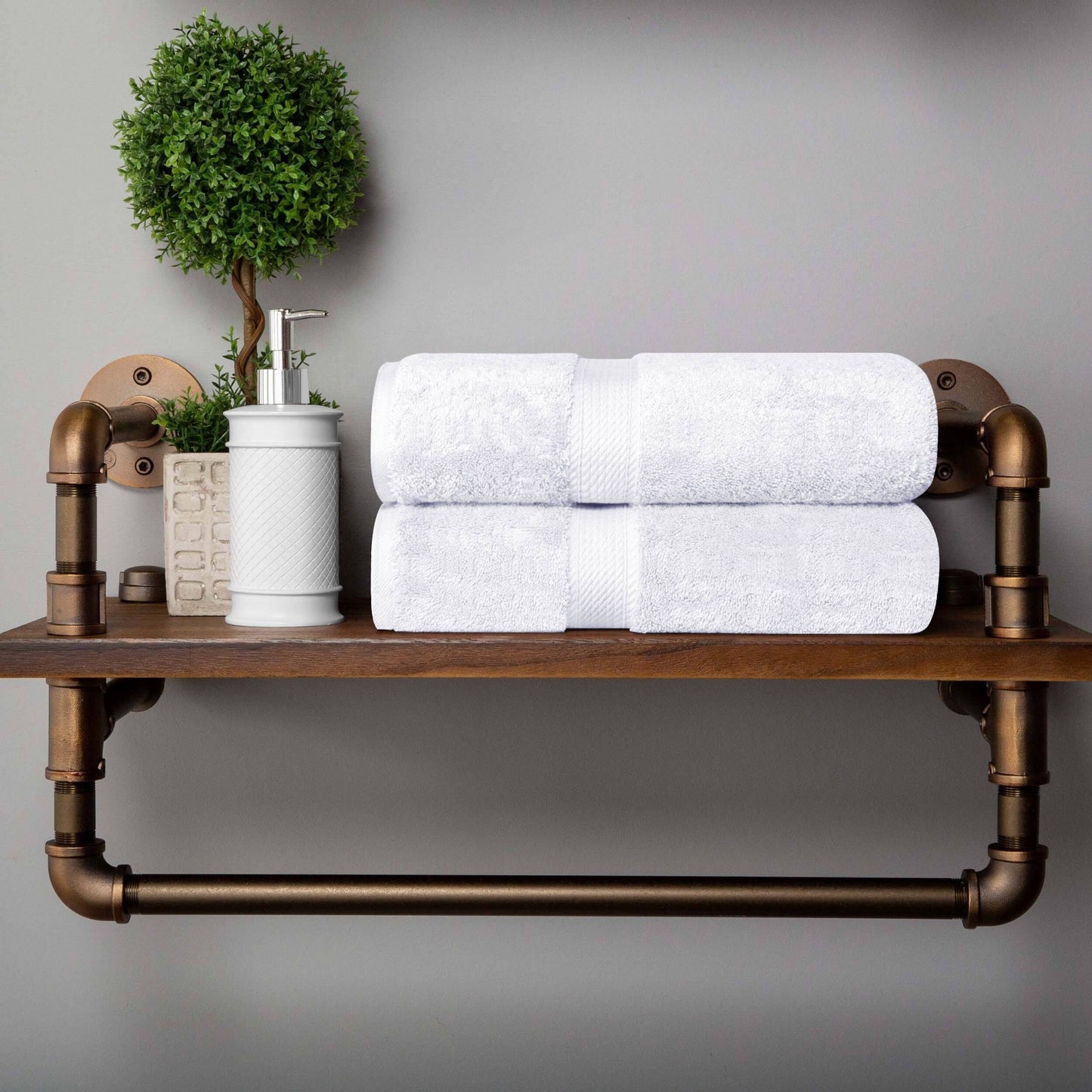 Superior Egyptian Cotton Pile Heavyweight Bath Towel Set of 2