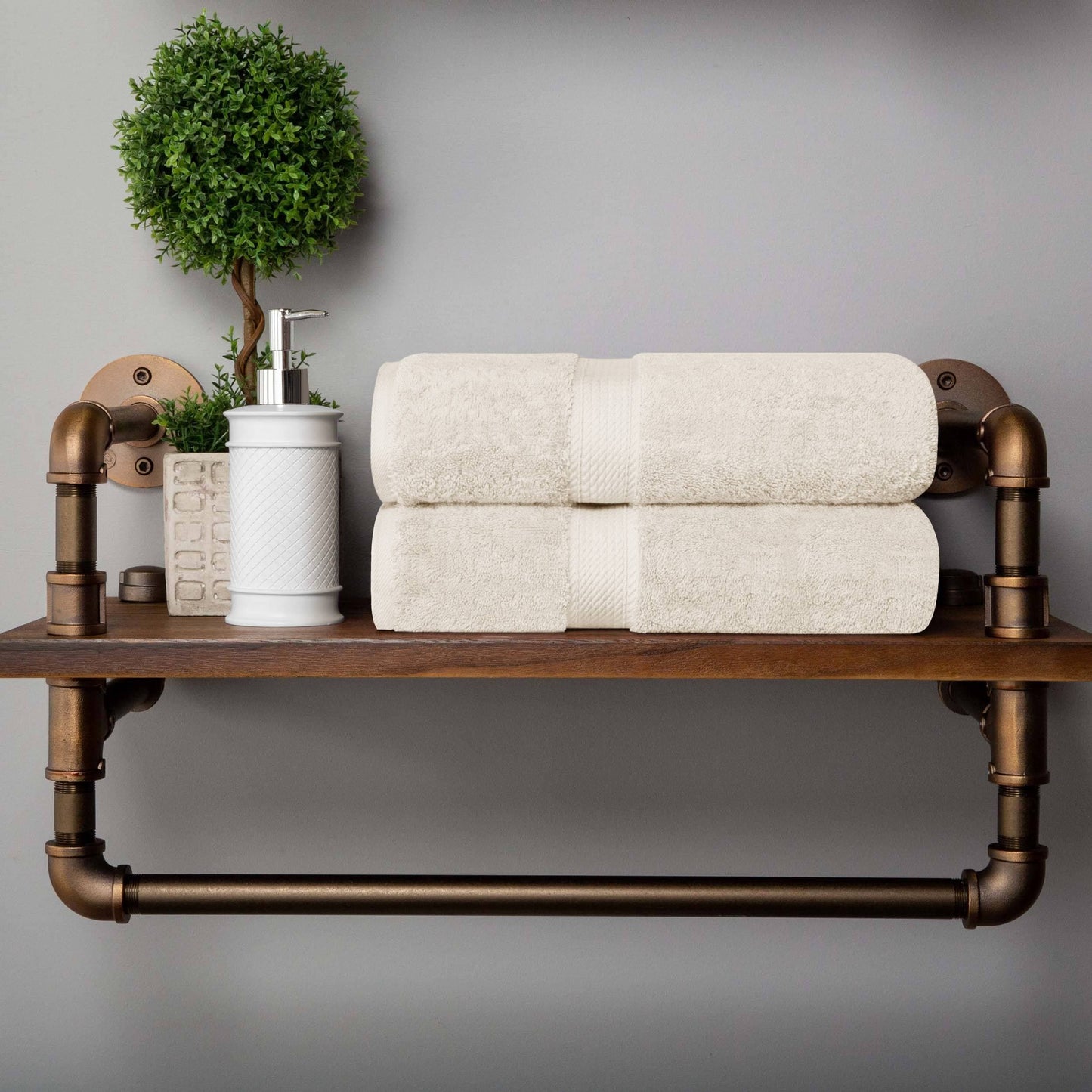 Superior Egyptian Cotton Pile Heavyweight Bath Towel Set of 2