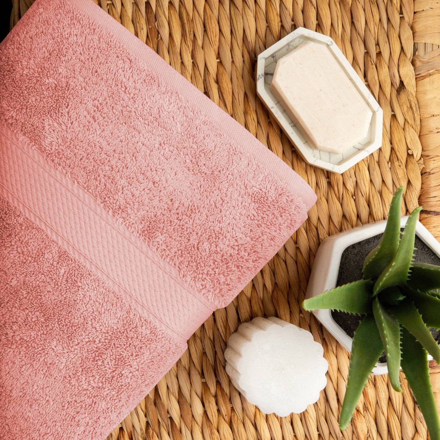 Superior Egyptian Cotton Pile Heavyweight Bath Towel Set of 2