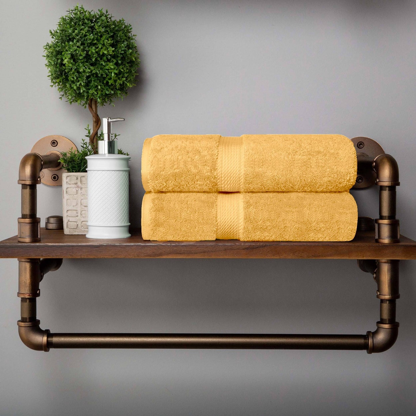 Superior Egyptian Cotton Pile Heavyweight Bath Towel Set of 2