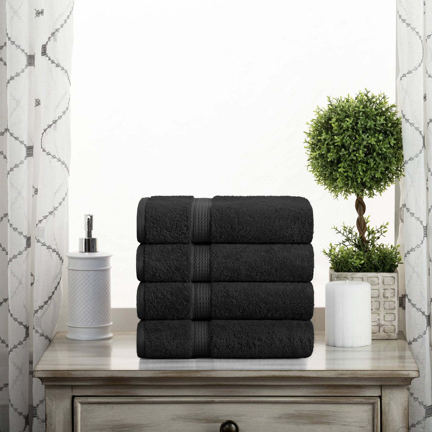 Superior Egyptian Cotton Pile Heavyweight Hand Towel Set of 4