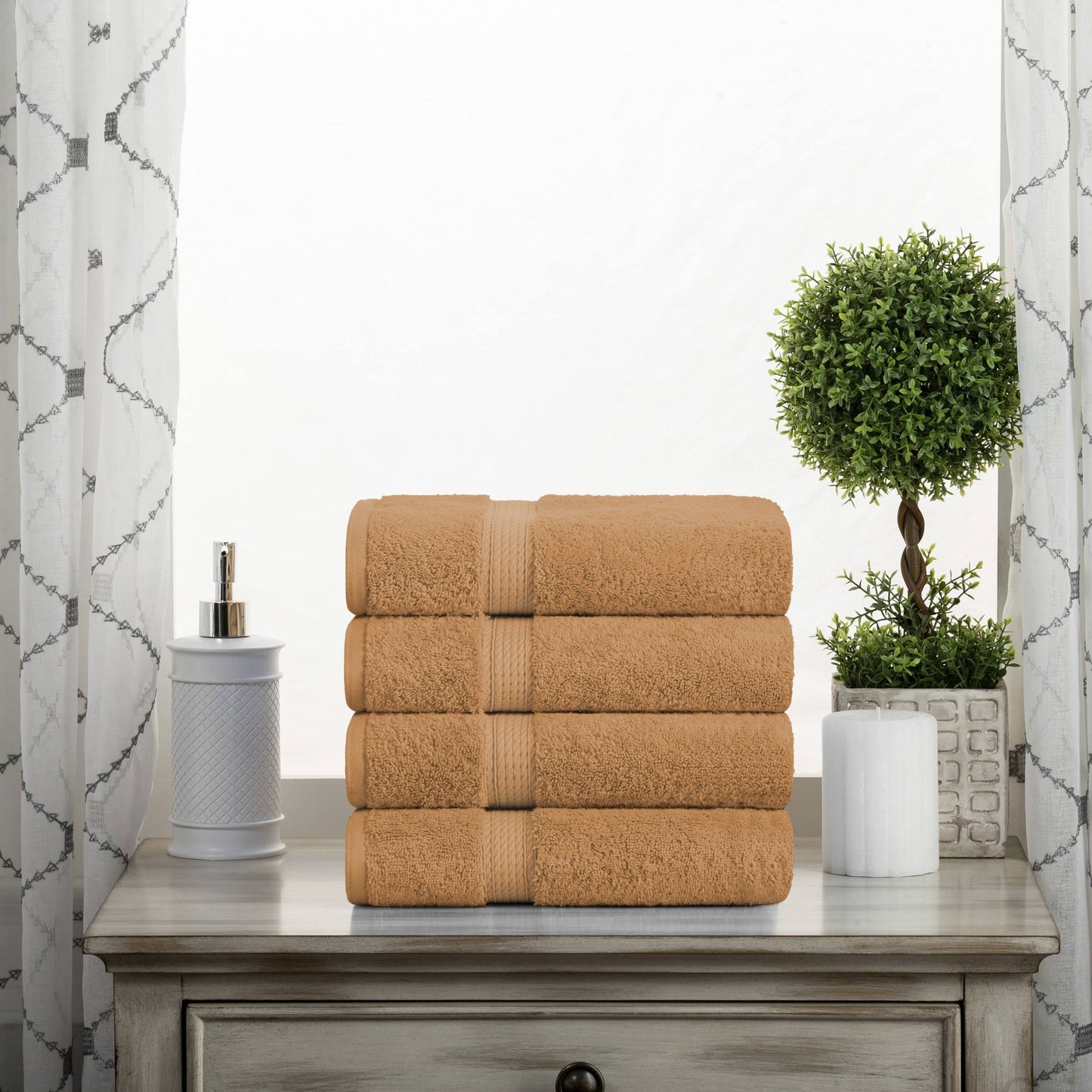 Superior Egyptian Cotton Pile Heavyweight Hand Towel Set of 4