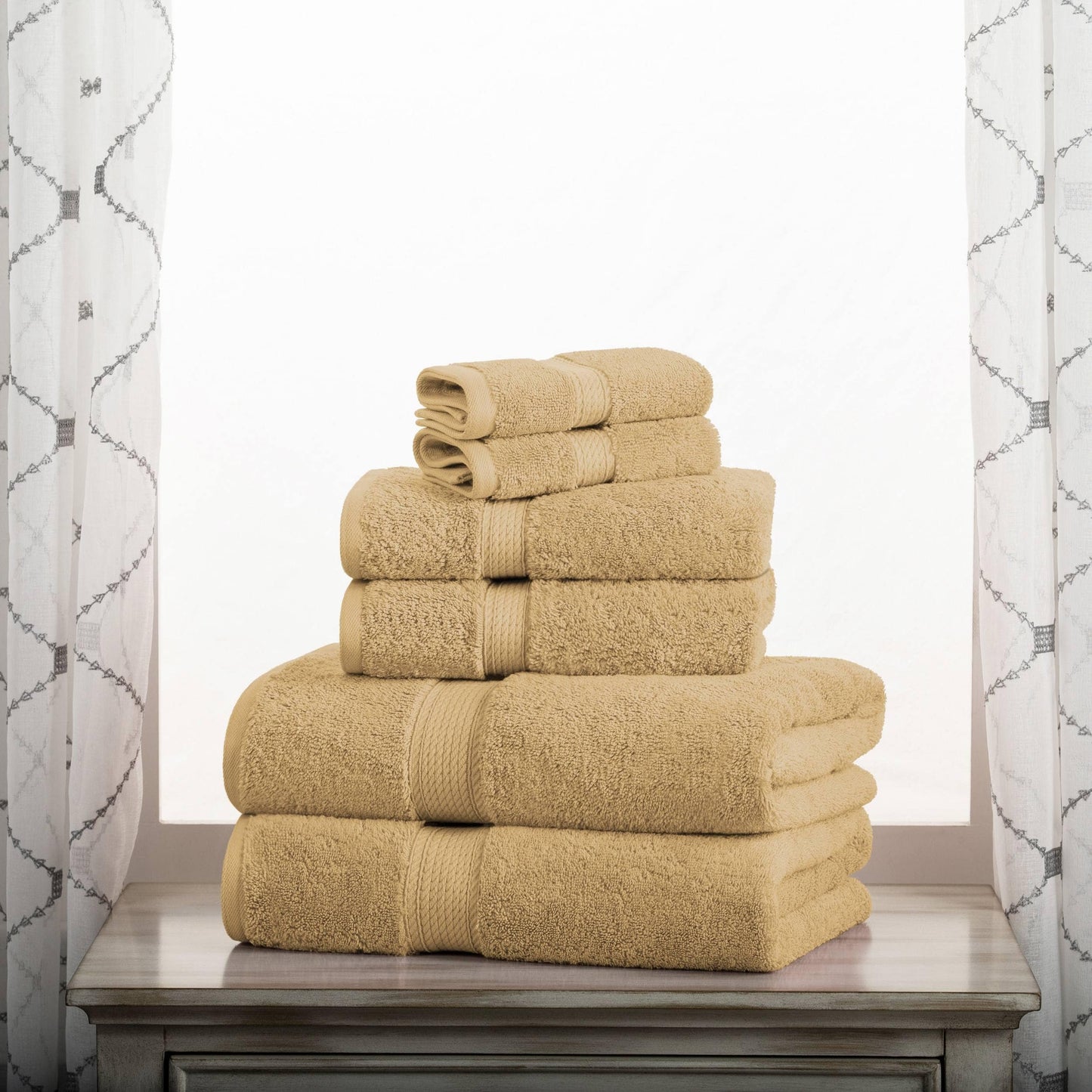 Superior Egyptian Cotton Pile Heavyweight 6-Piece Towel Set