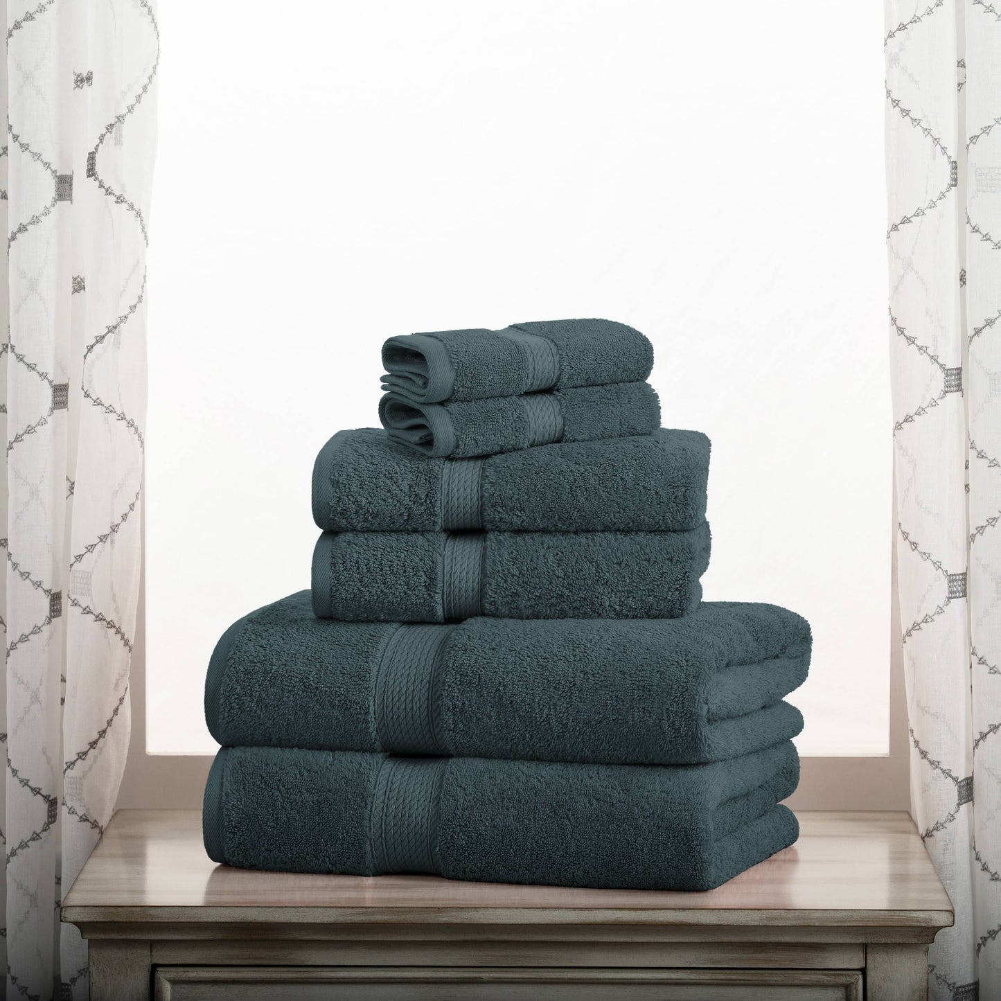 Superior Egyptian Cotton Pile Heavyweight 6-Piece Towel Set