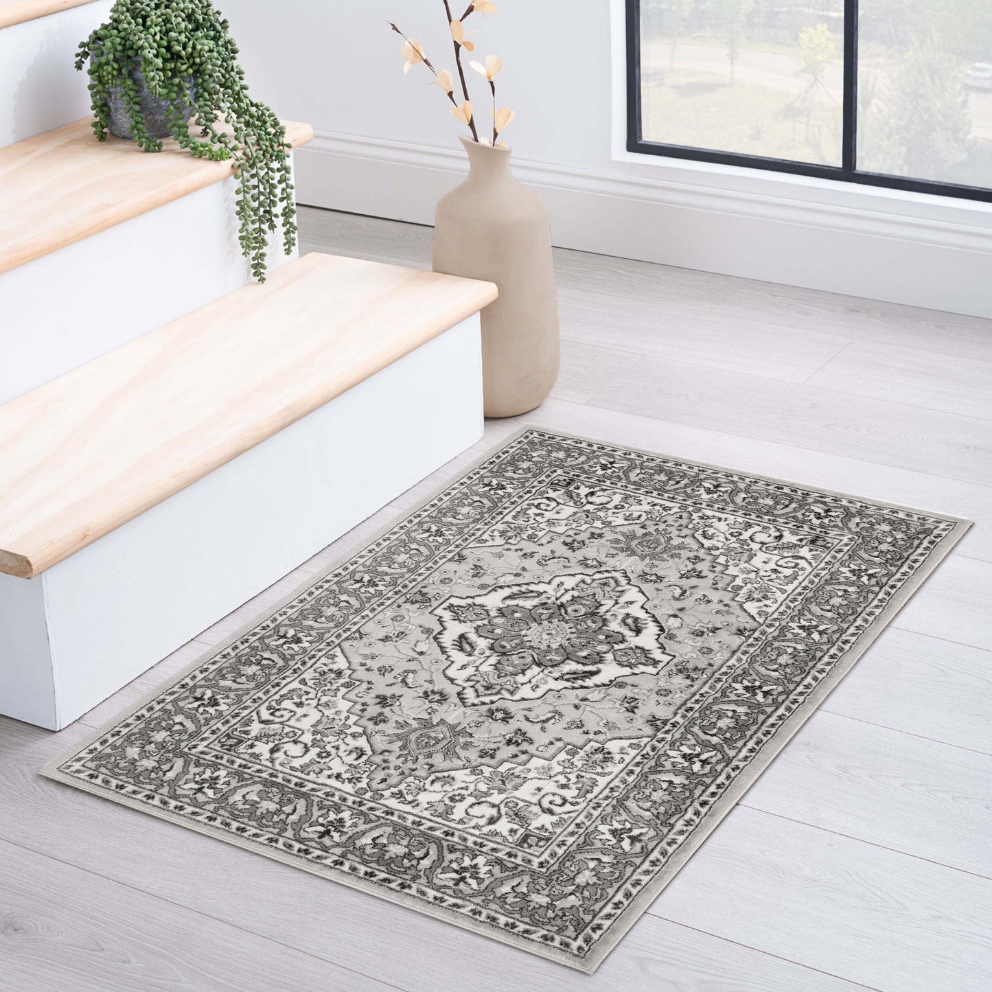 Superior Glendale Floral Medallion Indoor Area Rug