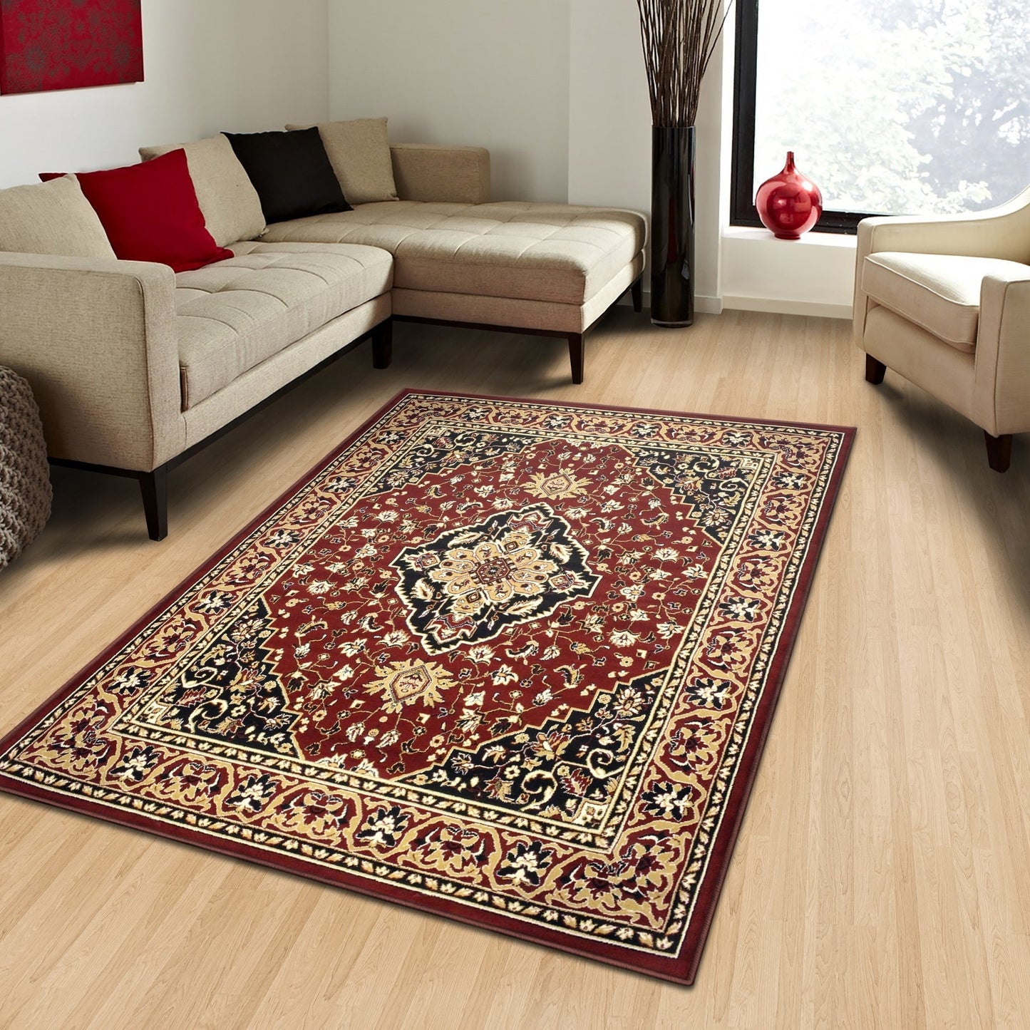 Superior Glendale Floral Medallion Indoor Area Rug