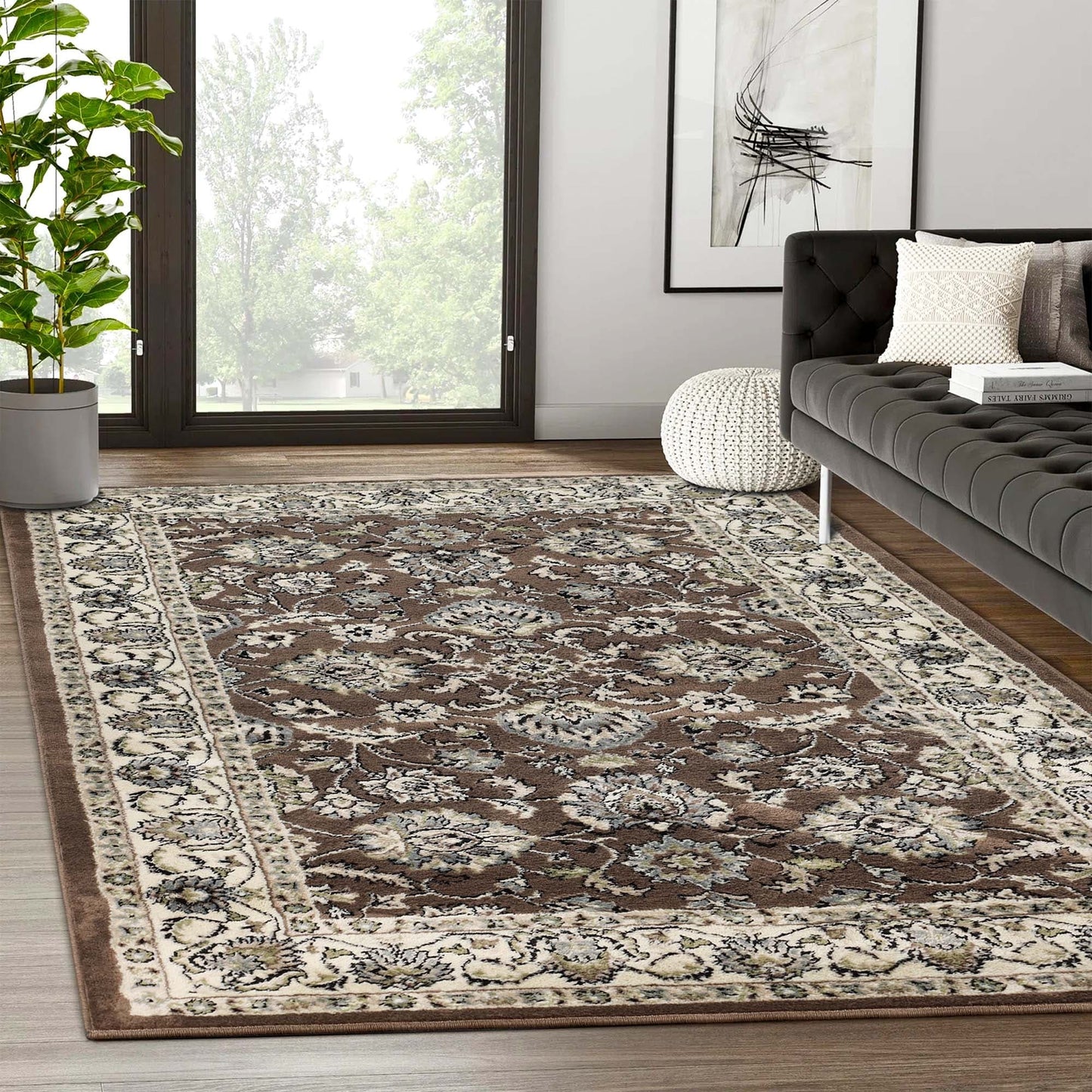 Superior Lille Classic Floral Medallion Indoor Runner or Area Rug