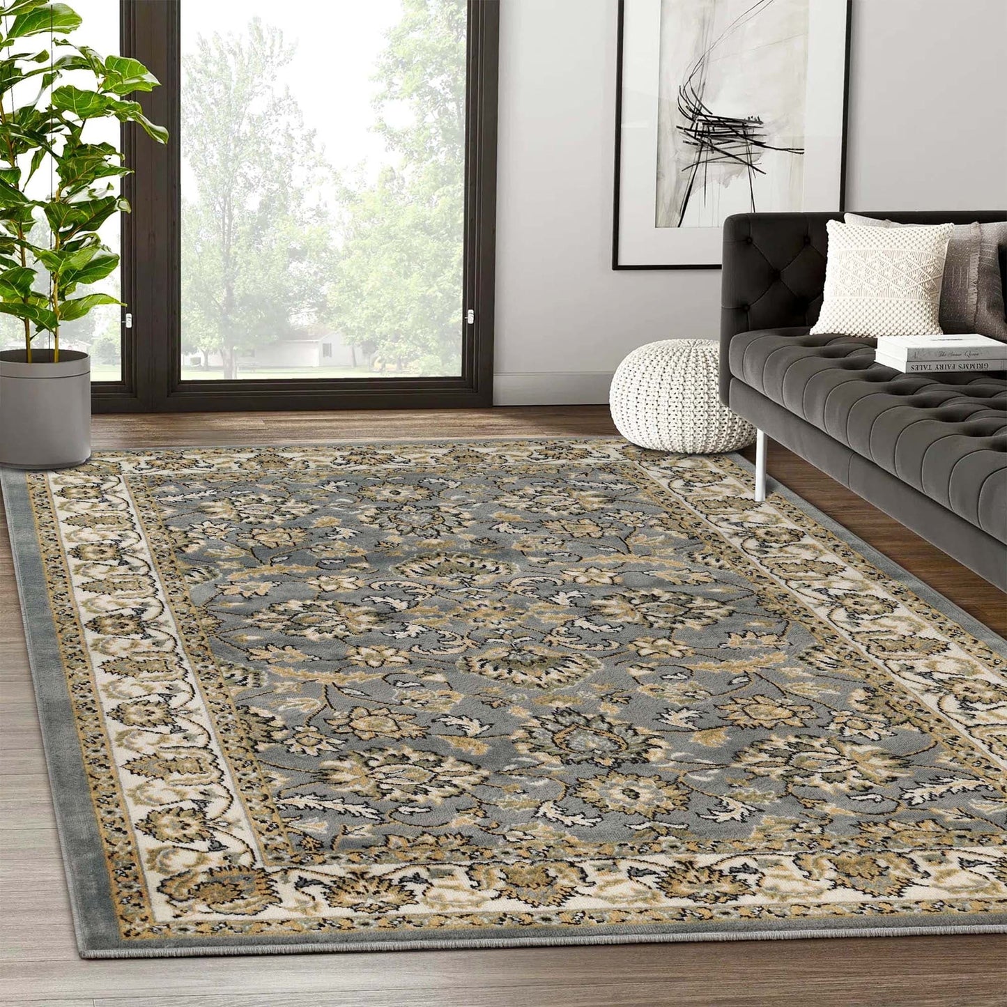 Superior Lille Classic Floral Medallion Indoor Runner or Area Rug