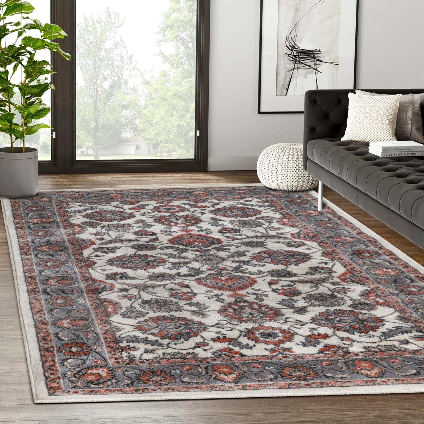 Superior Lille Classic Floral Medallion Indoor Runner or Area Rug
