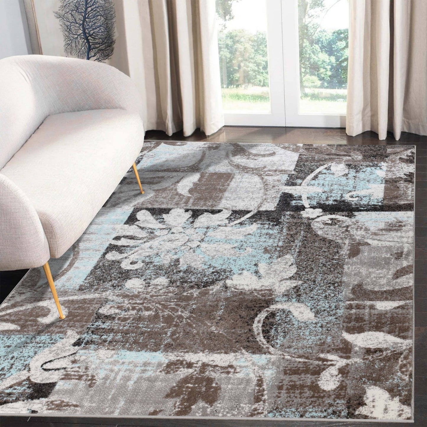 Superior Pastiche Contemporary Floral Patchwork Indoor Runner or Area Rug