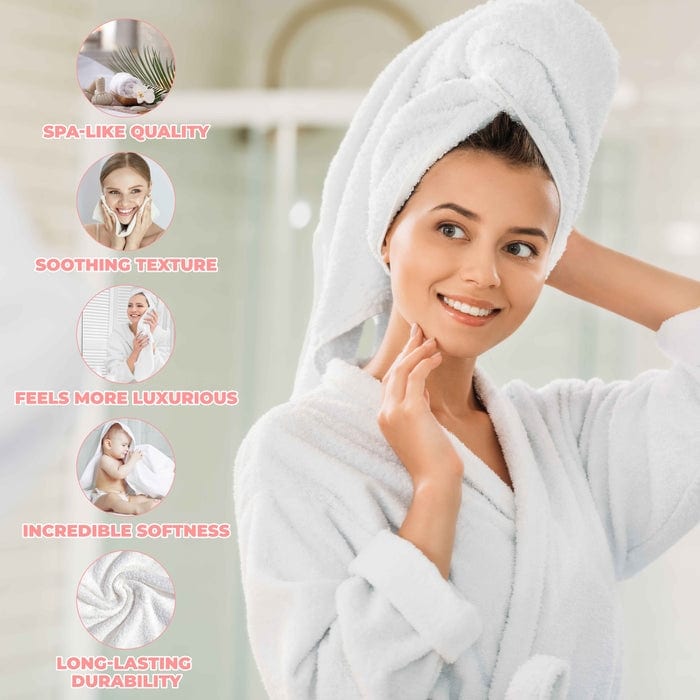 Superior Soft and Absorbent Zero Twist Cotton 6-piece Towel Set