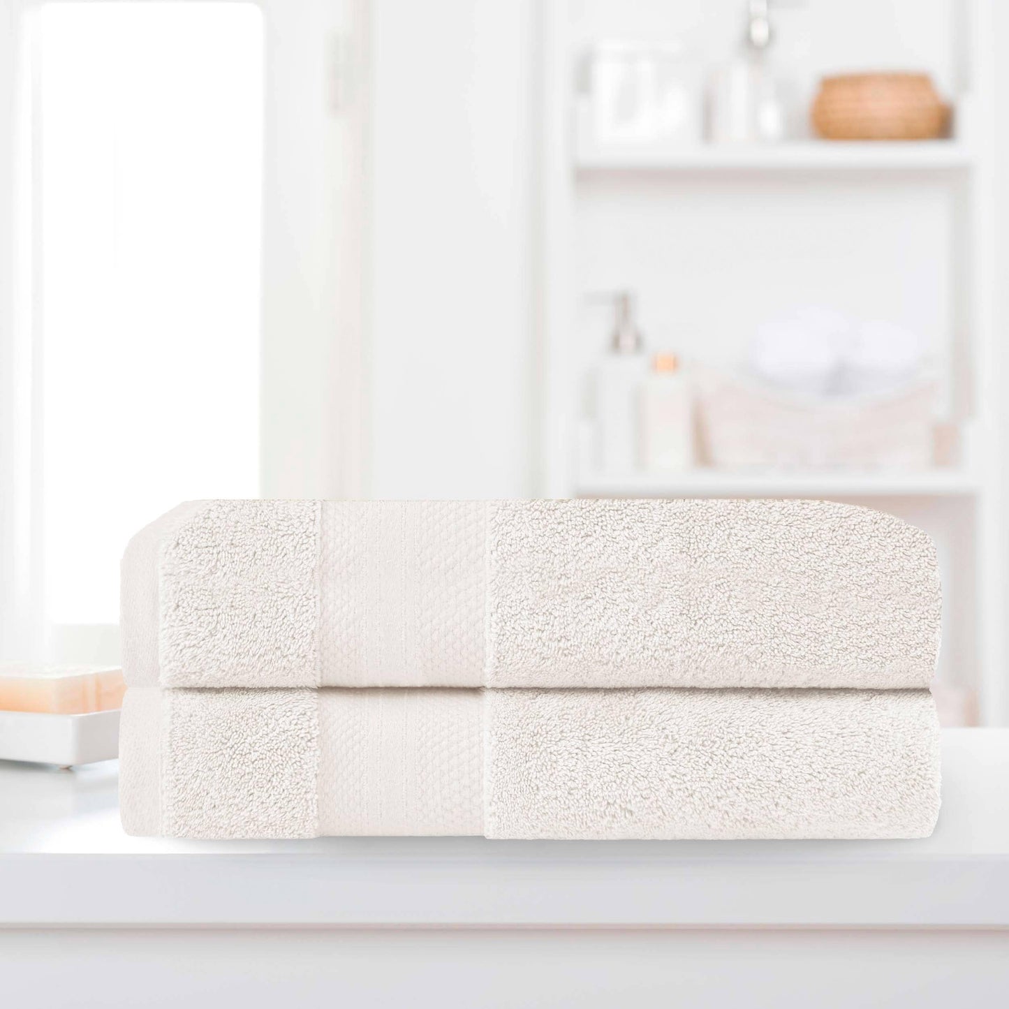 Superior Turkish Cotton Solid Heavyweight Bath Sheet Set of 2