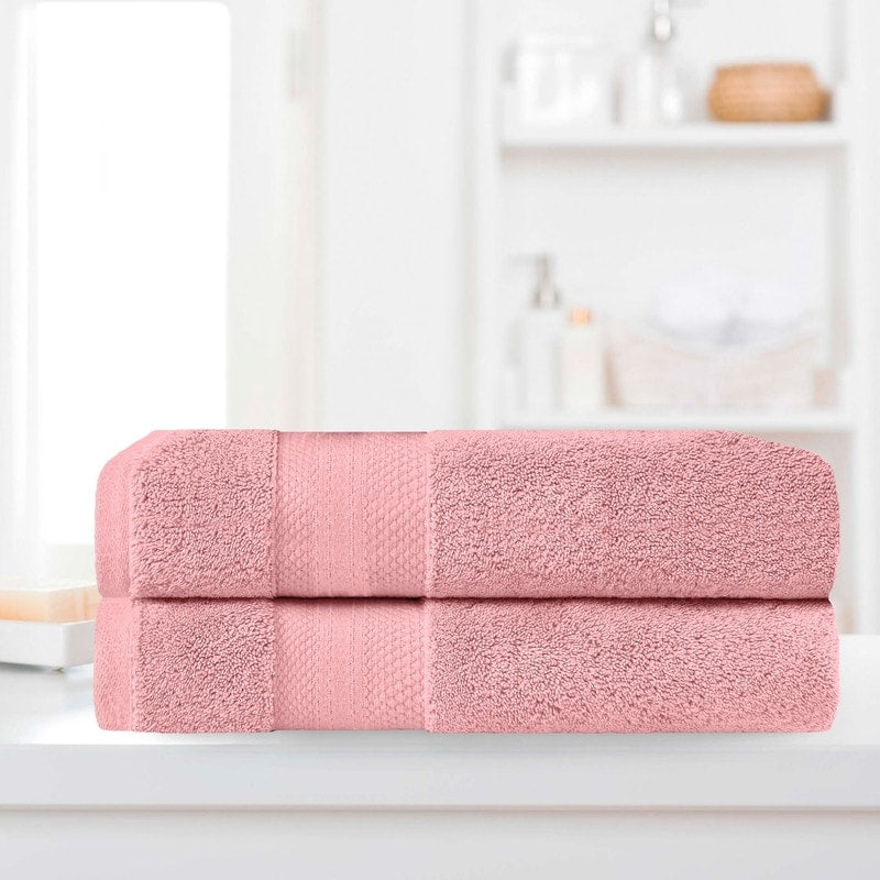 Superior Turkish Cotton Solid Heavyweight Bath Sheet Set of 2