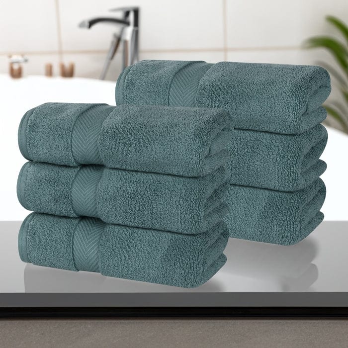 Superior Zero Twist Cotton Solid Soft Absorbent Hand Towel Set of 6