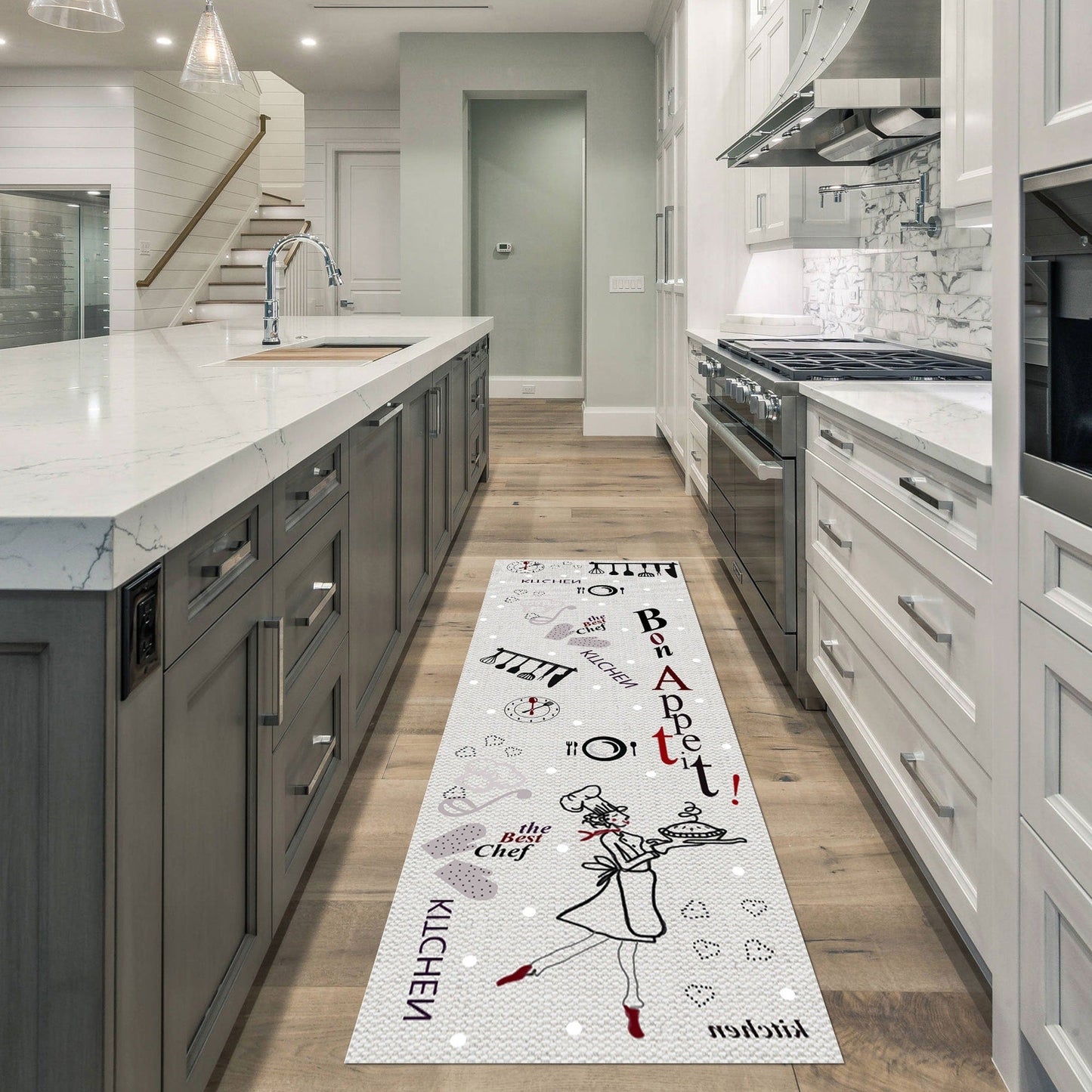 SussexHome Non-skid Ultra-thin Blended Runner Rug - 20 x 59