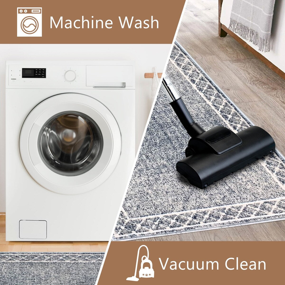 SussexHome Washable Ultra Thin Laundry Room Rug Runner - 20 x 59