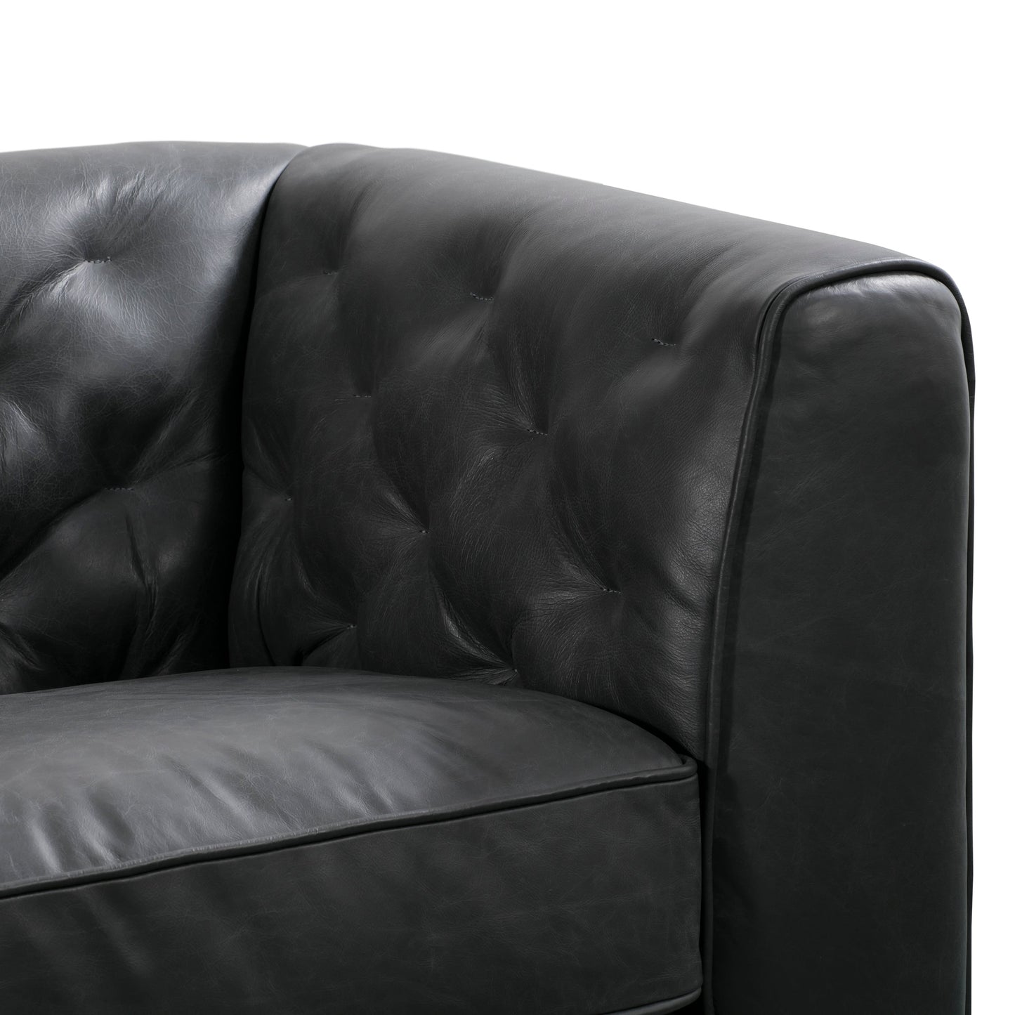 Canapé Poly & Bark Essex 89 - Cuir italien véritable pleine fleur