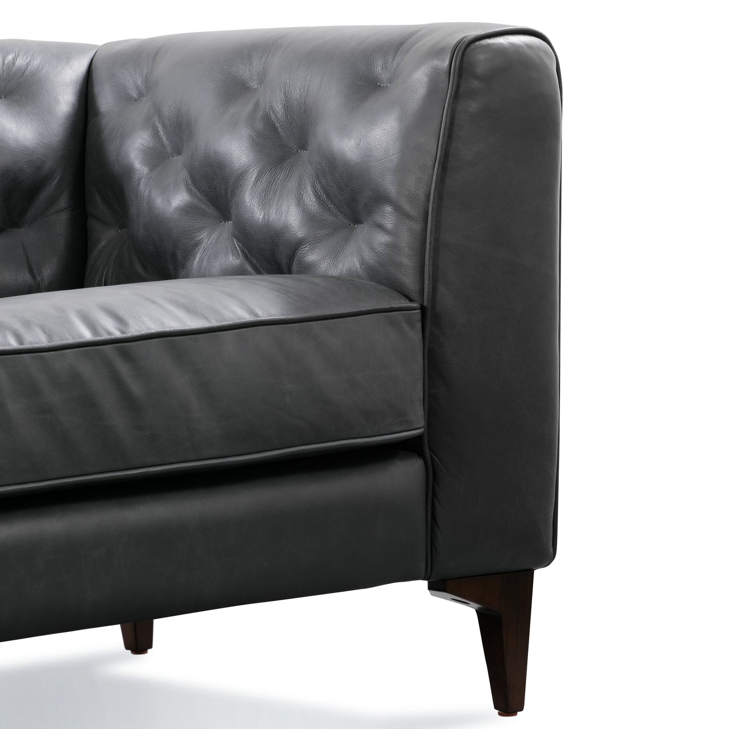 Canapé Poly & Bark Essex 89 - Cuir italien véritable pleine fleur