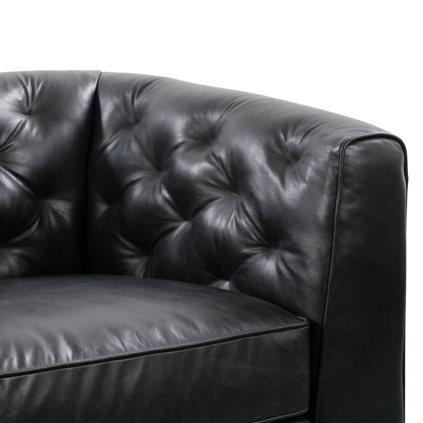 Canapé Poly & Bark Essex 89 - Cuir italien véritable pleine fleur
