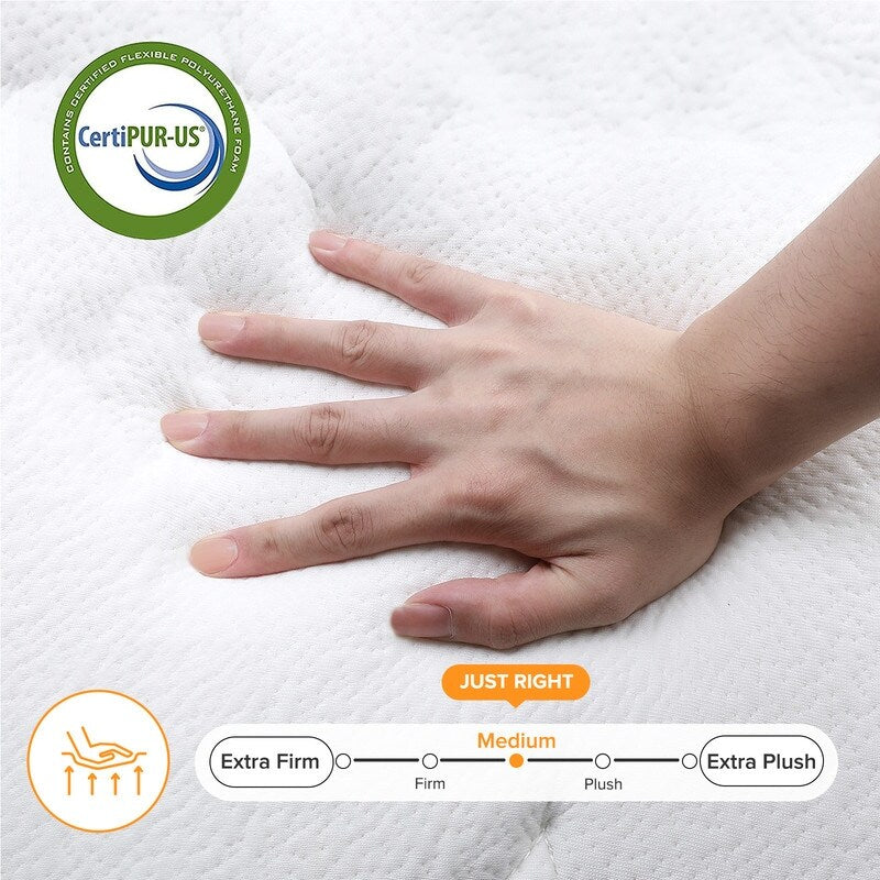 SweDrea 8/12 in Medium Firm Gel-infused Memory Foam Hybrid Mattress Cooling and Breathable with CertiPUR-US, SGS and OEKO-TEX