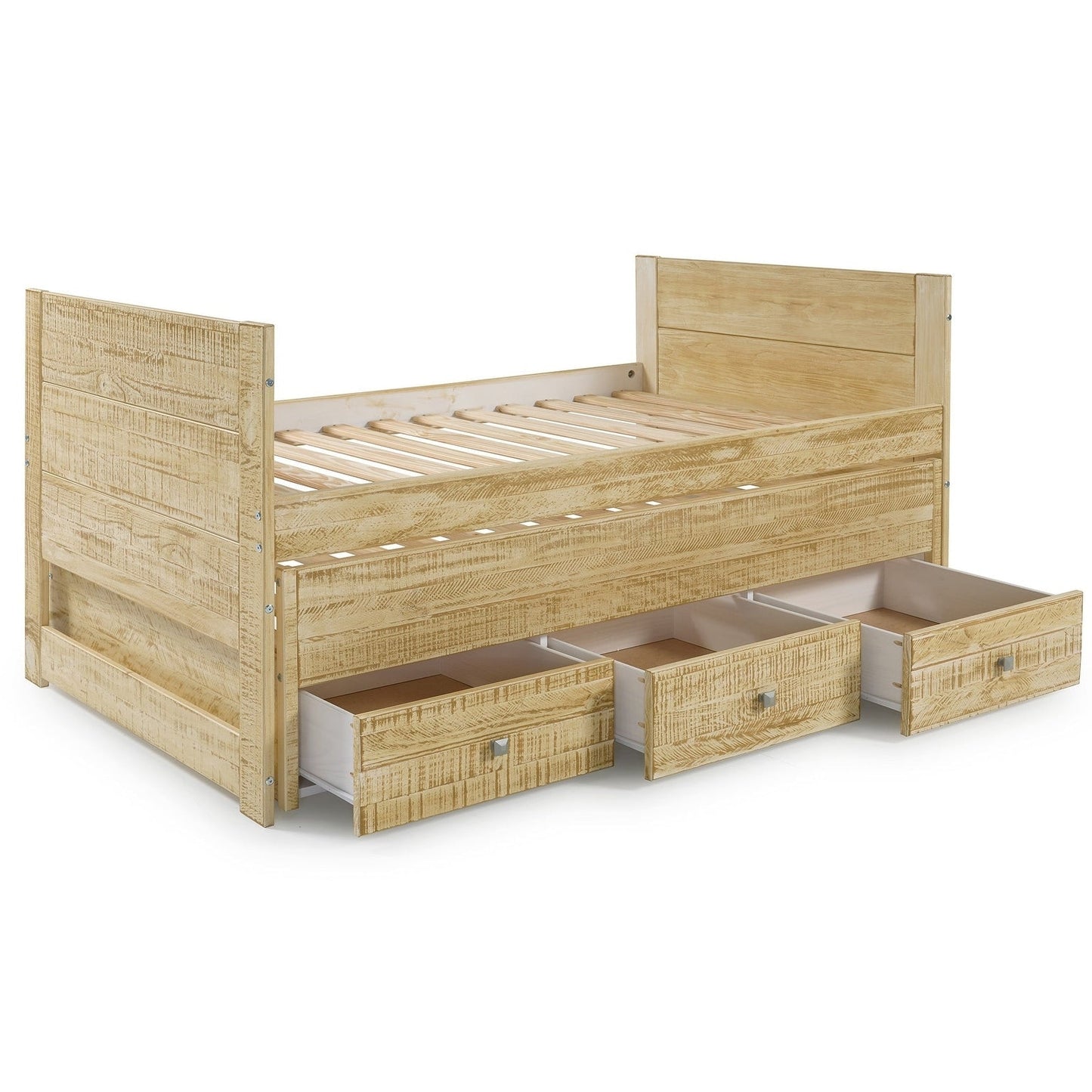 Taylor & Olive Begonia Twin Bed with Twin Trundle & 3 Built in Drawers