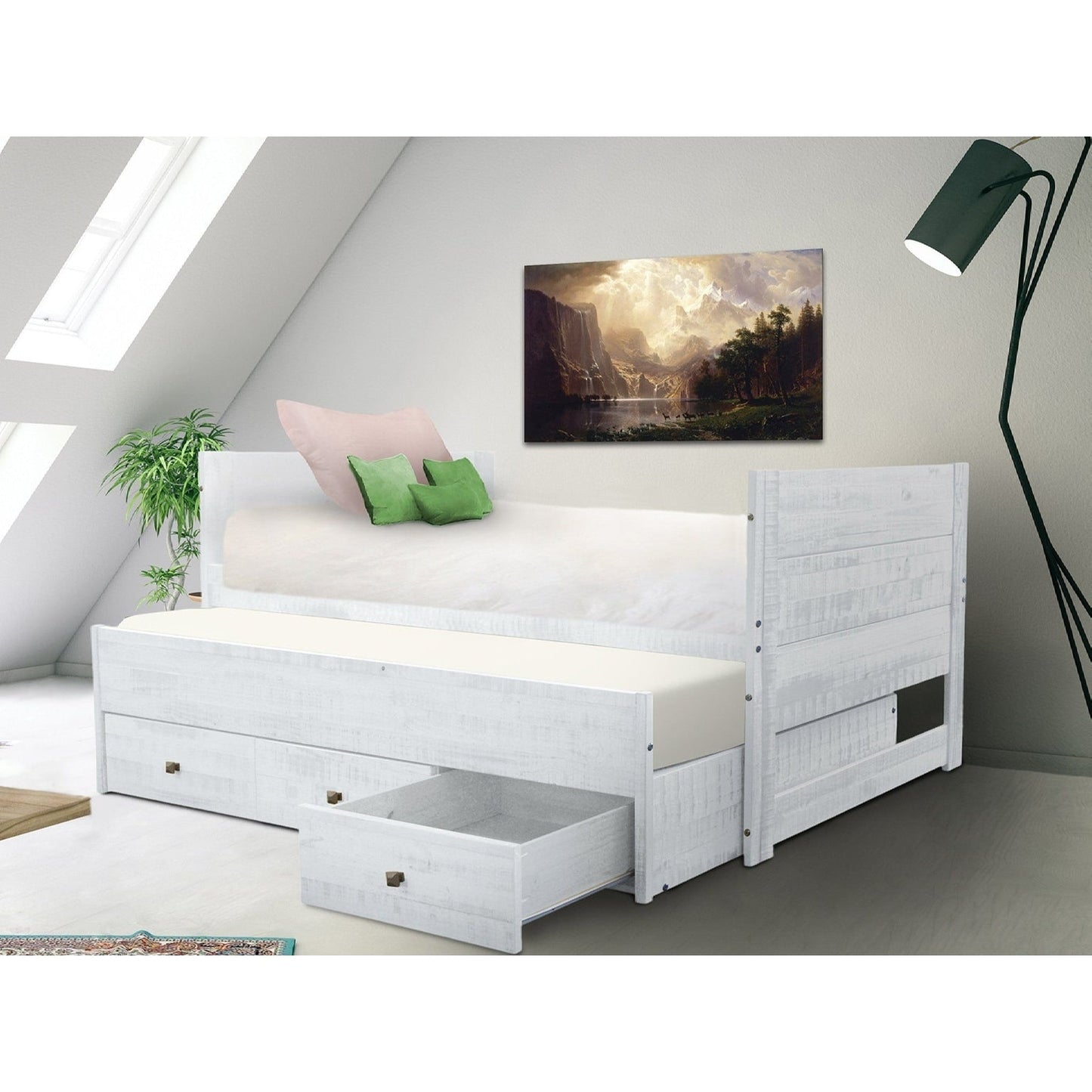 Taylor & Olive Begonia Twin Bed with Twin Trundle & 3 Built in Drawers