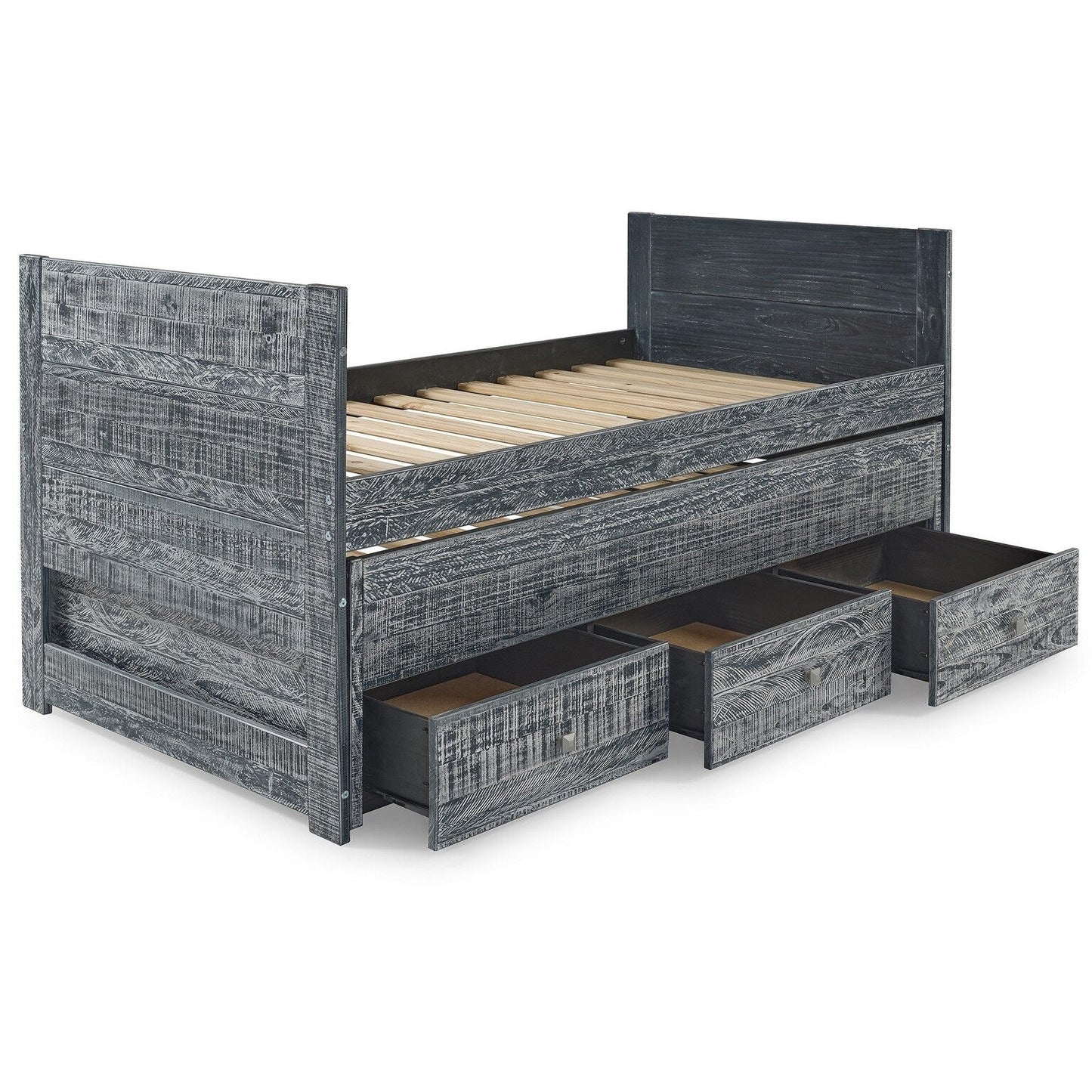 Taylor & Olive Begonia Twin Bed with Twin Trundle & 3 Built in Drawers