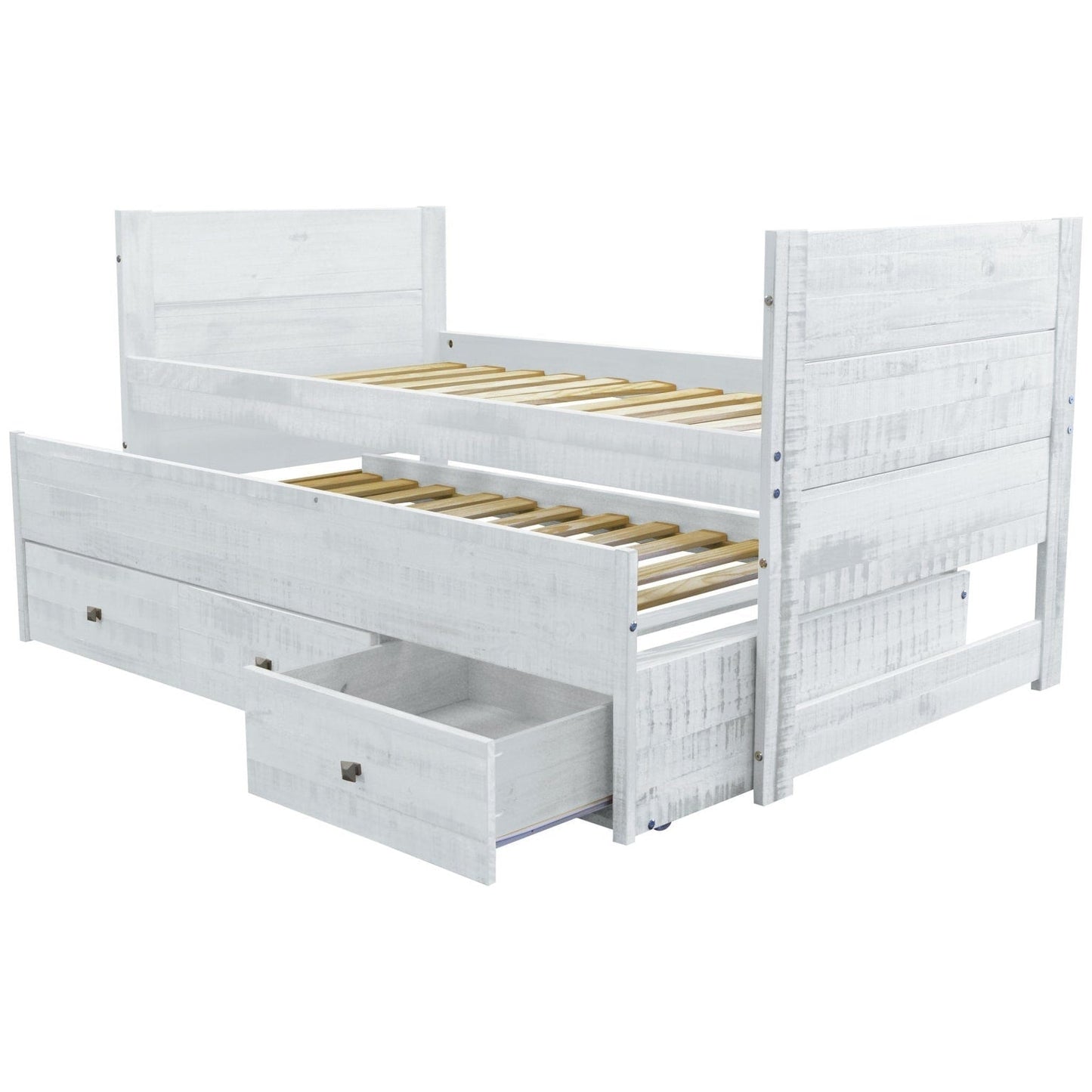 Taylor & Olive Begonia Twin Bed with Twin Trundle & 3 Built in Drawers