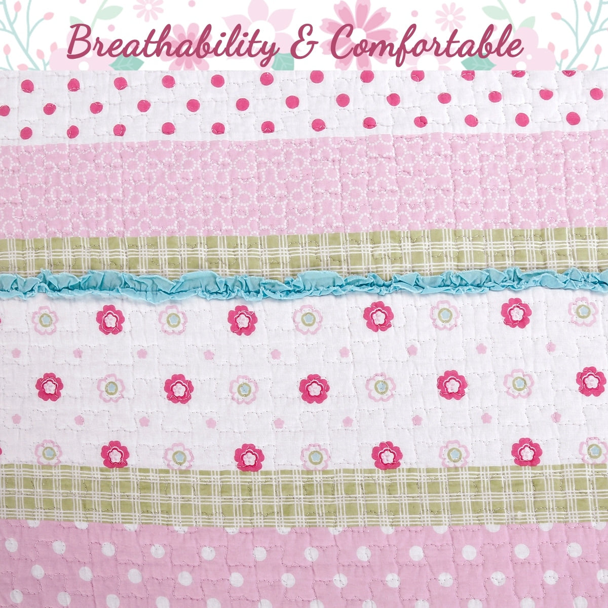 Taylor & Olive Sunfish Pink Pastel Cotton Quilt Bedding Set