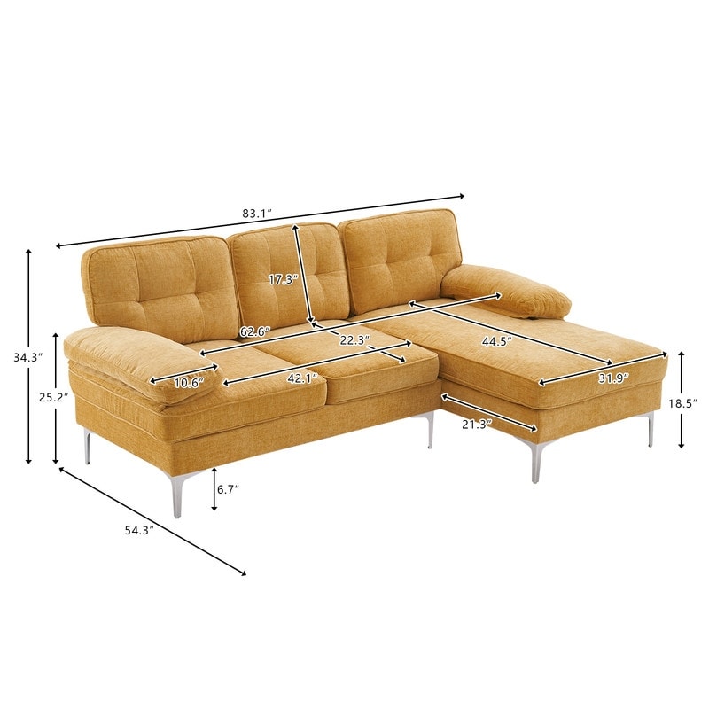 Canapé modulaire d'intérieur trois places, simple et élégant