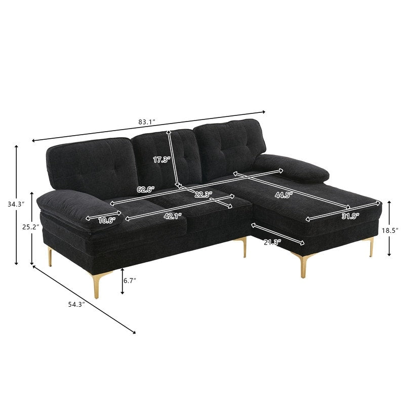 Canapé modulaire d'intérieur trois places, simple et élégant