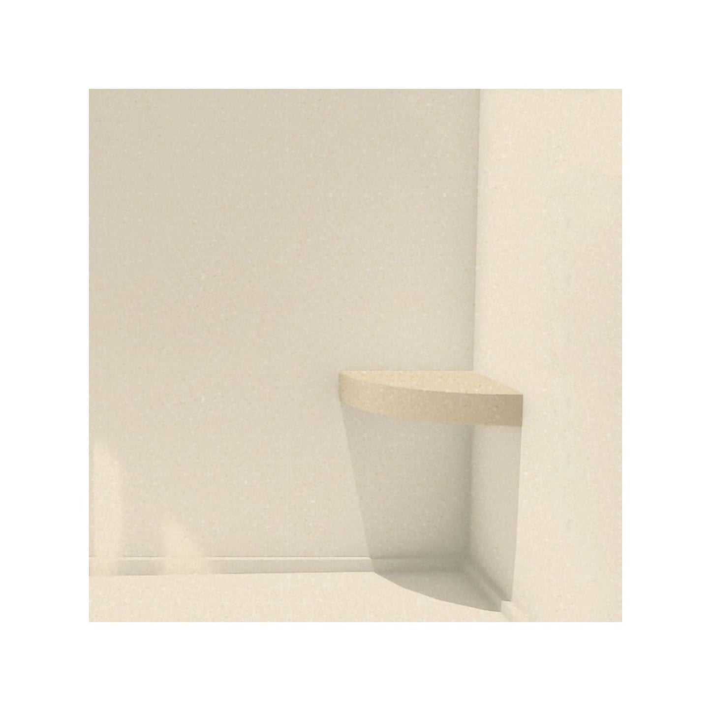 Transolid Studio 14-In X 14-In Solid Surface Wall-Mount Corner Shower Seat - 14.5 x 14.25 x 3