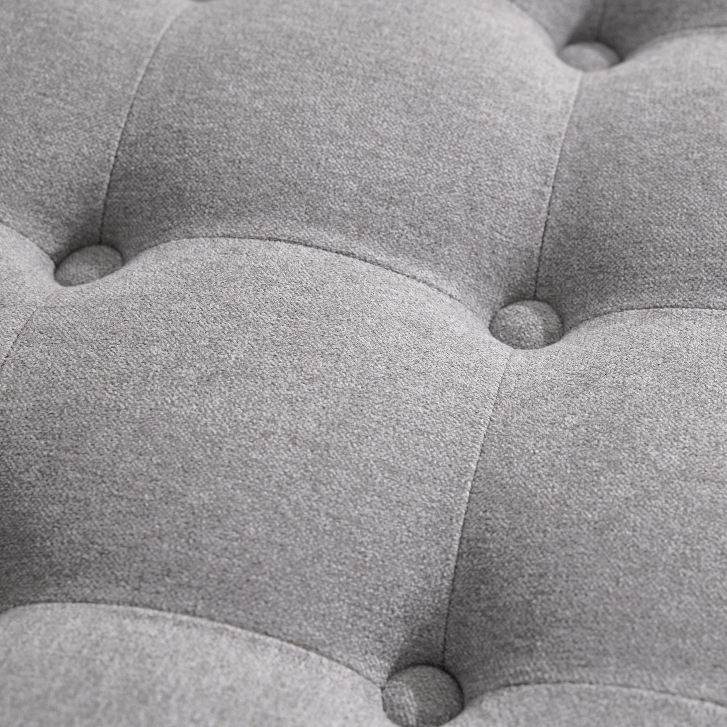 Tufted Large Round Storage Ottoman Footrest Beige/ Grey/ Blue
